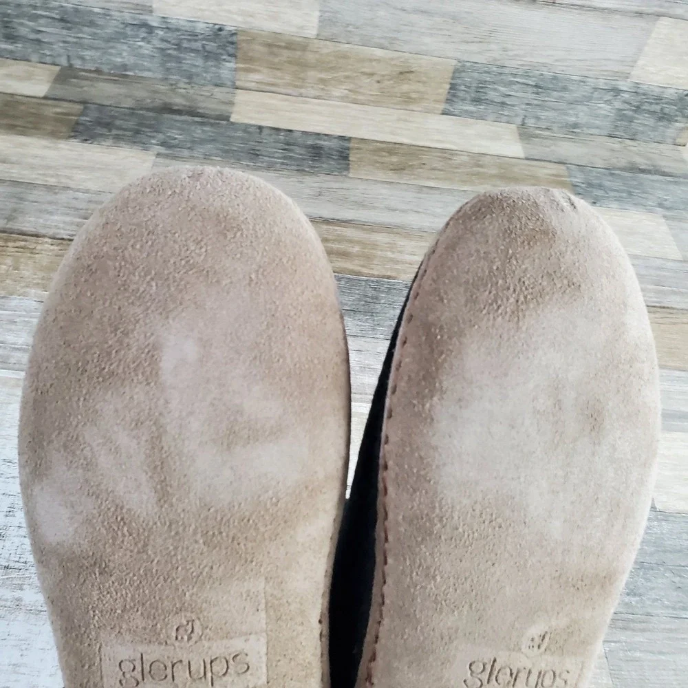 Glerups Womens Slipper Boots Sz 8.5 Charcoal Wool Flat Slip On Closed Toe Ankle